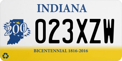 IN license plate 023XZW