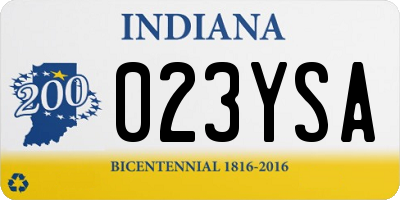IN license plate 023YSA