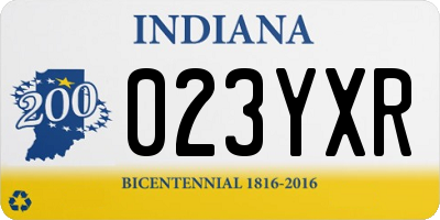 IN license plate 023YXR