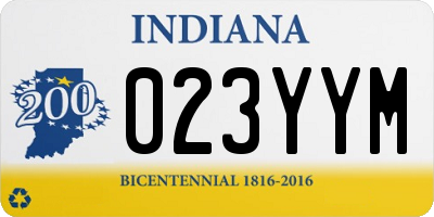 IN license plate 023YYM