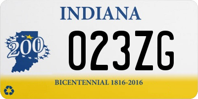 IN license plate 023ZG