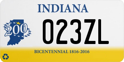 IN license plate 023ZL