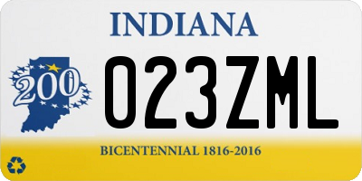 IN license plate 023ZML