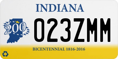 IN license plate 023ZMM