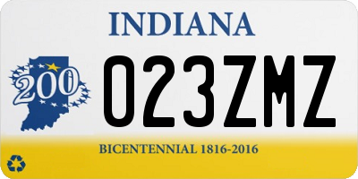 IN license plate 023ZMZ