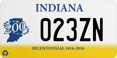 IN license plate 023ZN