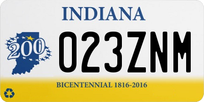 IN license plate 023ZNM
