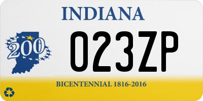 IN license plate 023ZP