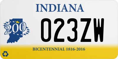 IN license plate 023ZW