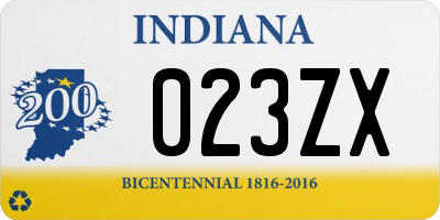 IN license plate 023ZX