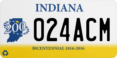 IN license plate 024ACM