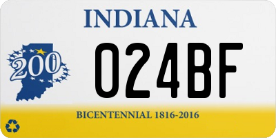 IN license plate 024BF