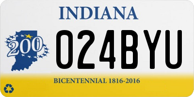 IN license plate 024BYU