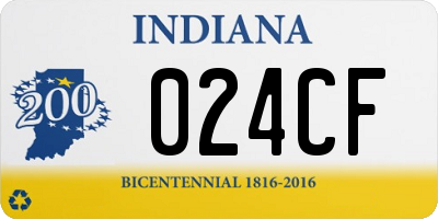 IN license plate 024CF