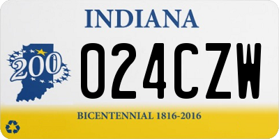 IN license plate 024CZW