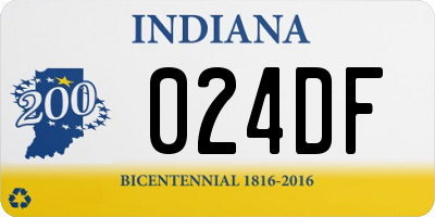 IN license plate 024DF