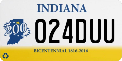 IN license plate 024DUU