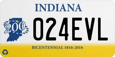 IN license plate 024EVL