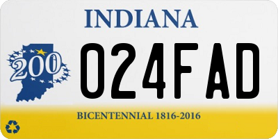 IN license plate 024FAD