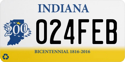 IN license plate 024FEB