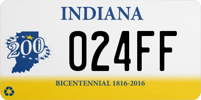 IN license plate 024FF