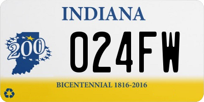 IN license plate 024FW