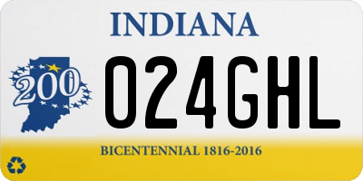 IN license plate 024GHL