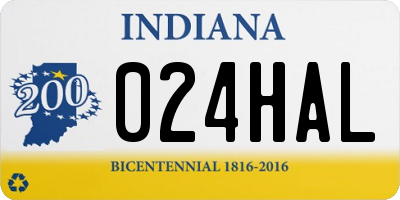 IN license plate 024HAL