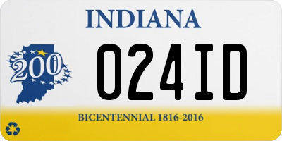 IN license plate 024ID