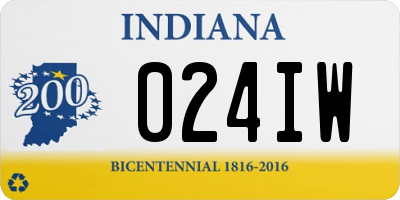 IN license plate 024IW