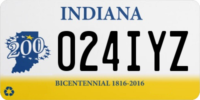 IN license plate 024IYZ