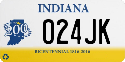 IN license plate 024JK