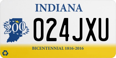 IN license plate 024JXU