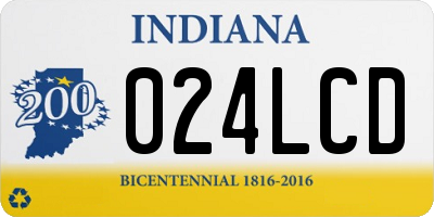 IN license plate 024LCD