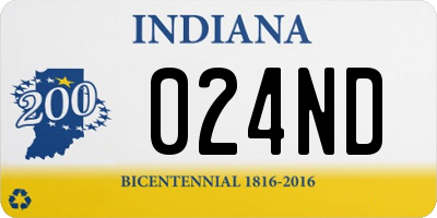 IN license plate 024ND