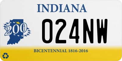 IN license plate 024NW