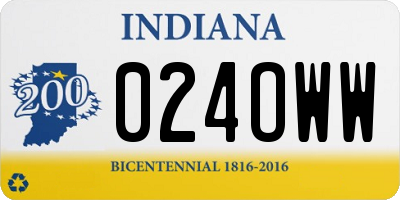 IN license plate 024OWW