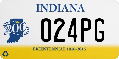 IN license plate 024PG