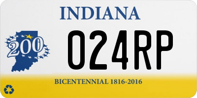 IN license plate 024RP