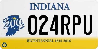 IN license plate 024RPU