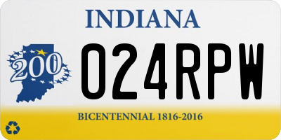 IN license plate 024RPW