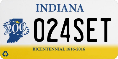 IN license plate 024SET