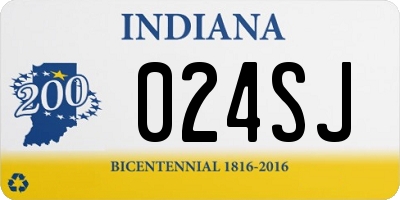 IN license plate 024SJ