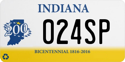 IN license plate 024SP