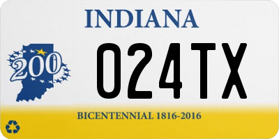 IN license plate 024TX