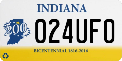 IN license plate 024UFO