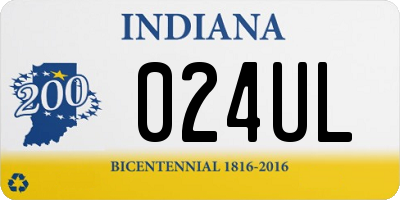 IN license plate 024UL