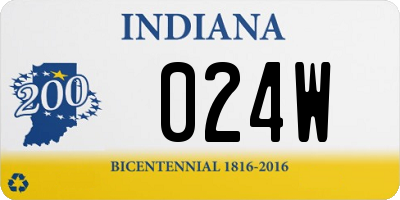 IN license plate 024W