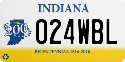 IN license plate 024WBL