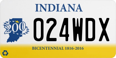 IN license plate 024WDX